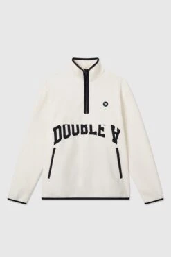 Double A By Wood Wood Jay Zip Fleece Sweatshirt 10676684