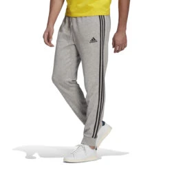 Adidas Essentials French Terry Tapered Cuff 3-Streifen Hose 10639898 -Kleiderliebe Laden GK8889 3 APPAREL On Model Standard View white