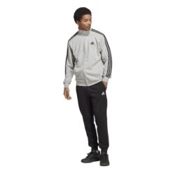 Adidas Sportswear Basic 3-Streifen French Terry Trainingsanzug 10680739 -Kleiderliebe Laden IC6748 4 APPAREL On Model Standard View transparent