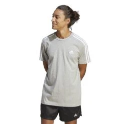 Adidas Essentials Single Jersey 3-Streifen T-Shirt 10680831 -Kleiderliebe Laden IC9337 3 APPAREL On Model Standard View transparent